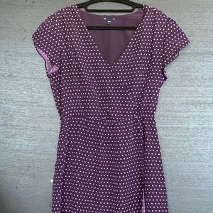 Wrap Around Printed Purple Dress